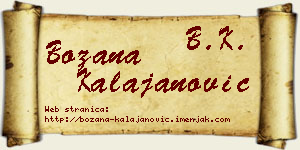 Božana Kalajanović vizit kartica
